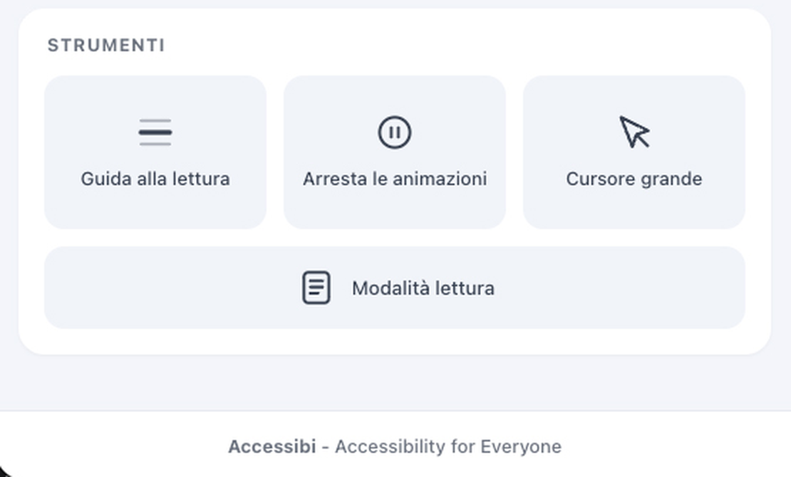Ferramentas do widget Accessibi: guia de leitura, cursor grande e modo de leitura